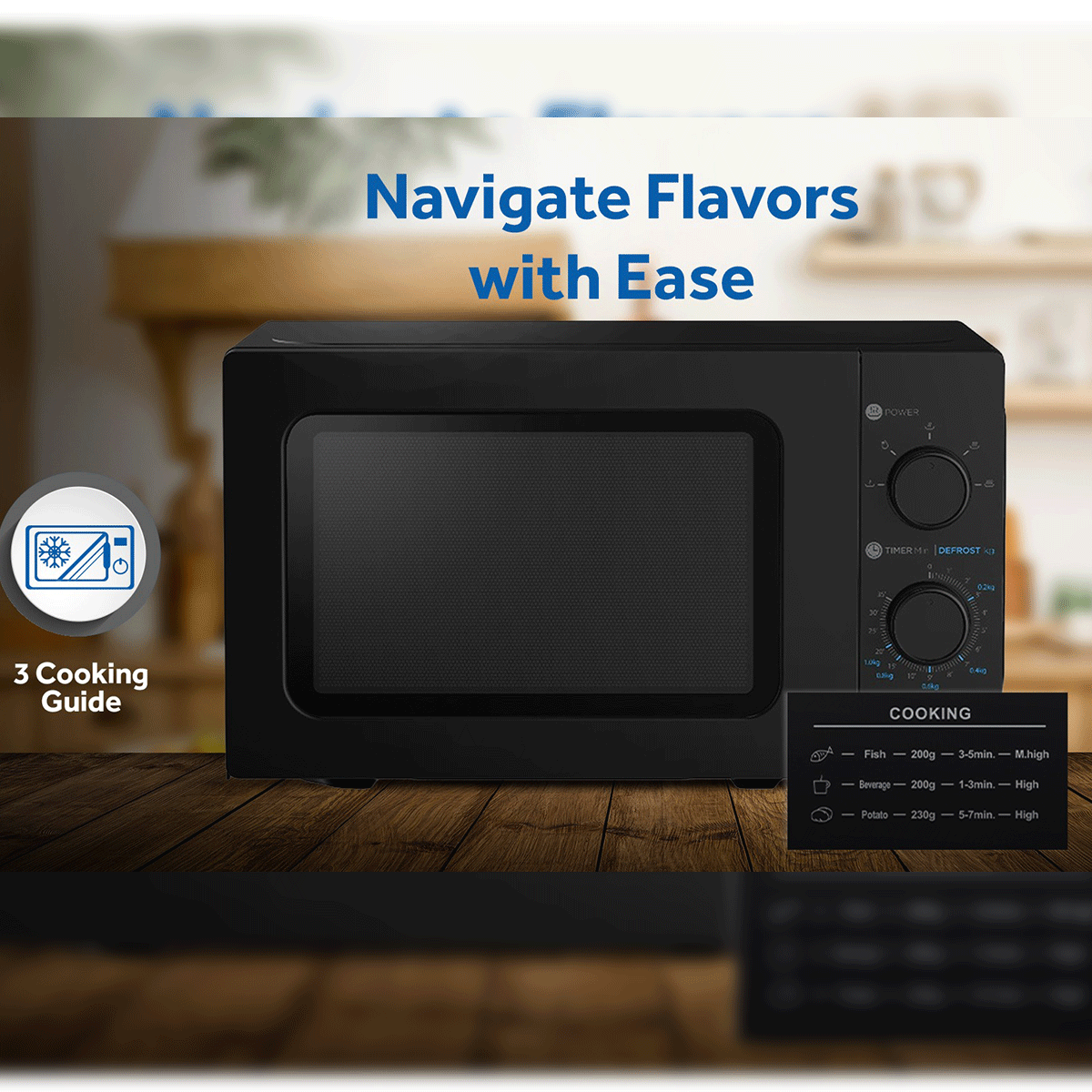 Premium 20L  Solo Alarm Signal + Halogen Interior Light + Mechan ical Rotary Control Microwave Oven 