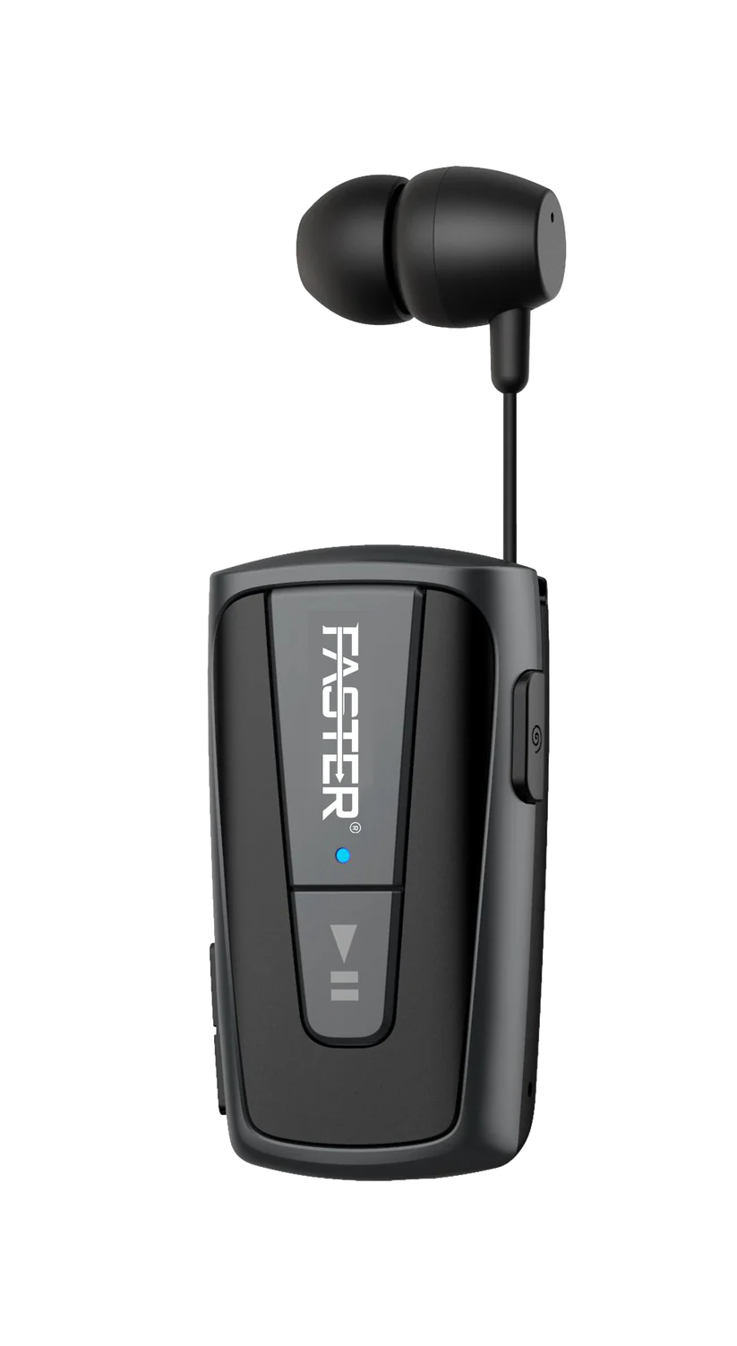 FASTER R12 Pro Retractable Bluetooth Headset Clip-on Earbuds