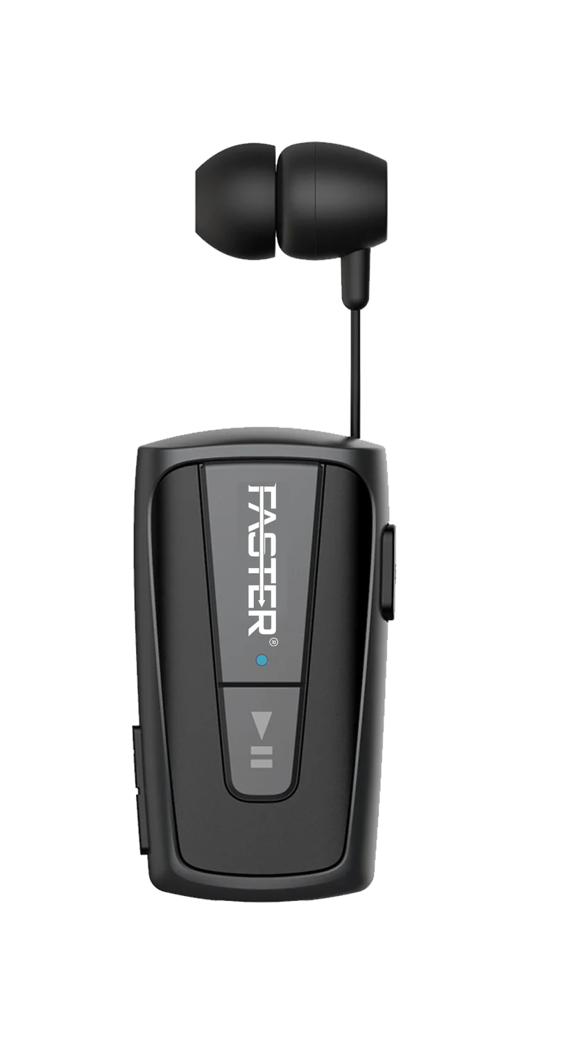 FASTER R12 Pro Retractable Bluetooth Headset Clip-on Earbuds