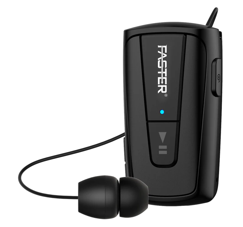 FASTER R12 Pro Retractable Bluetooth Headset Clip-on Earbuds