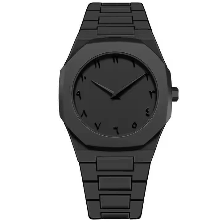 Aura Watch-  Black Analog Watch for Men Boys - Stainless Steel Chain