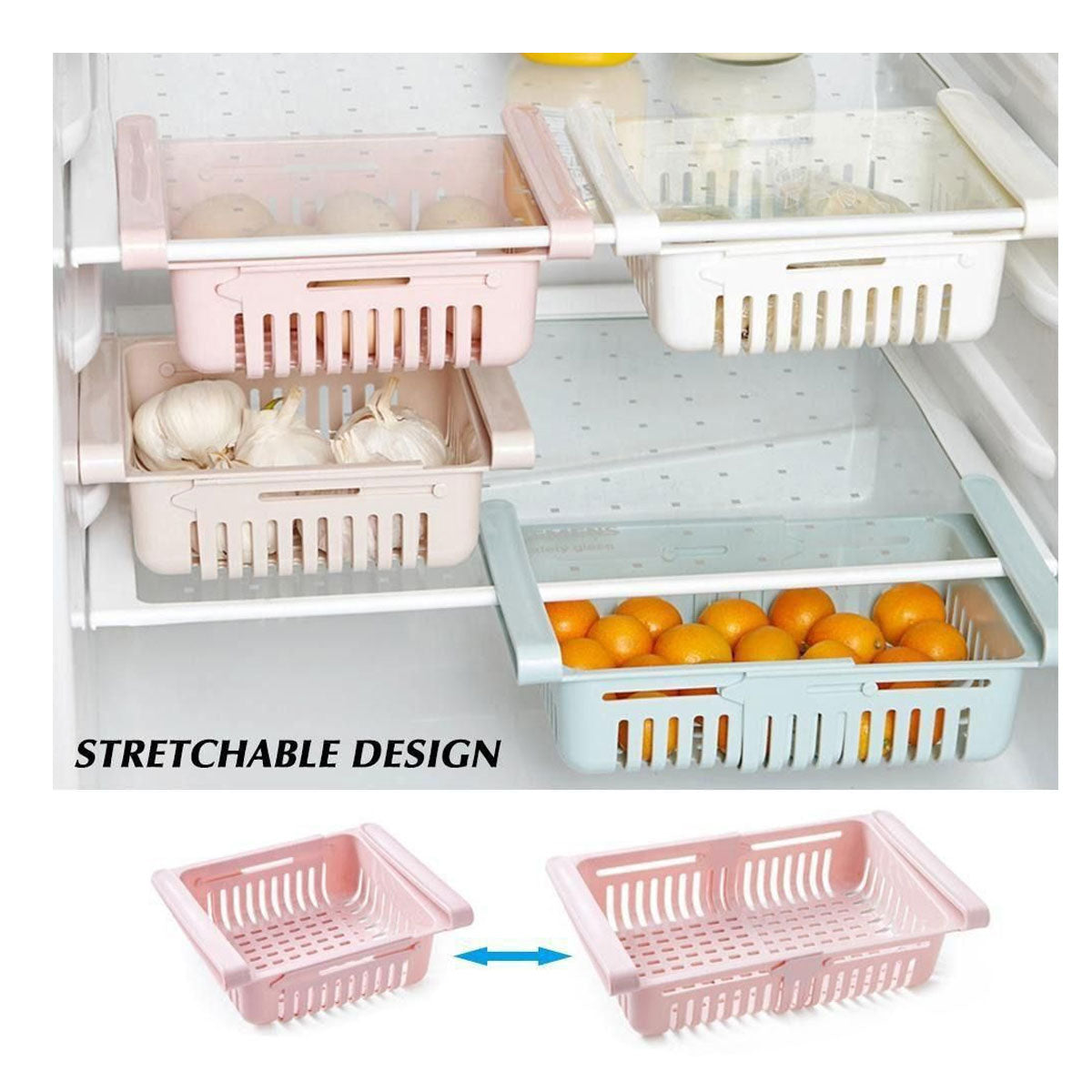 Collapsible  Design Fridge Basket - EACH