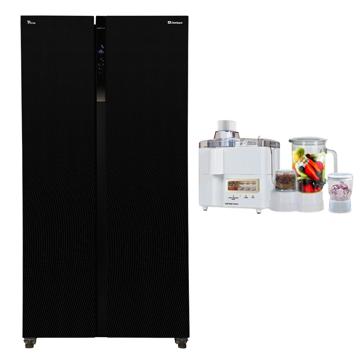 Dawlance DSS-9055 Glass Door Inverter No Frost Refrigerator - 22CFT + Premium 4 in 1 Food Factory