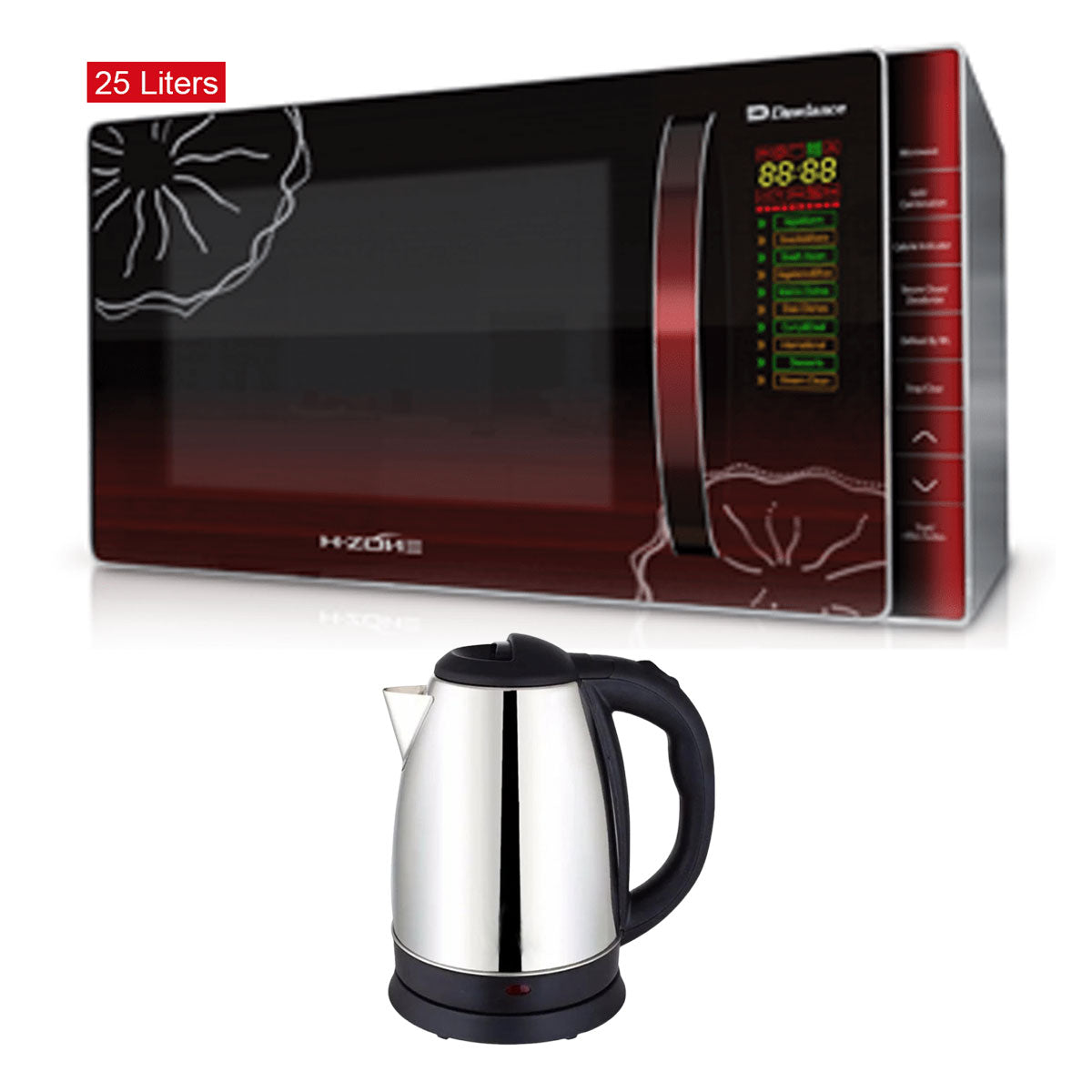Dawlance 25 Liters Full Baking Microwave Oven DW 115 + Premium Kettle