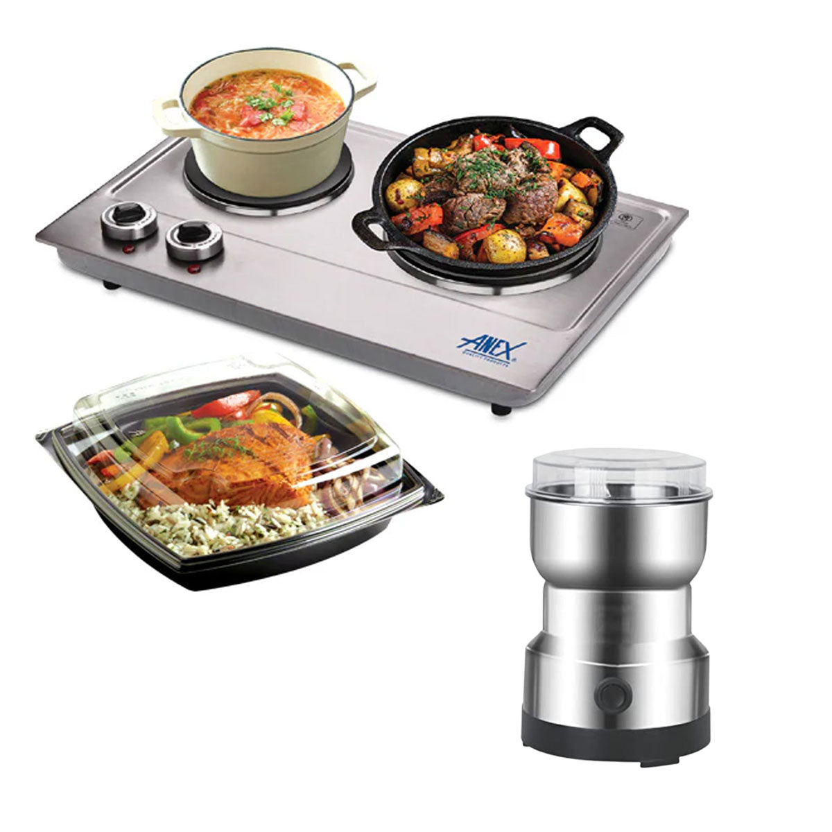 AG-3062 Deluxe Hot Plate + Masala And Coffee Grinder