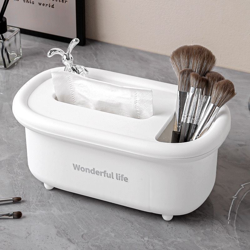 2in1 Creative Multipurpose Bunny Tissue Box with Cosmetics Holder