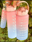 3-Piece Water Bottle Set with Straw - BPA-Free, Leak-Proof, Motivational Design - 2000ml, 700ml, 270ml Water Bottles for Gym, Work, School, and Outdoor Adventures |
