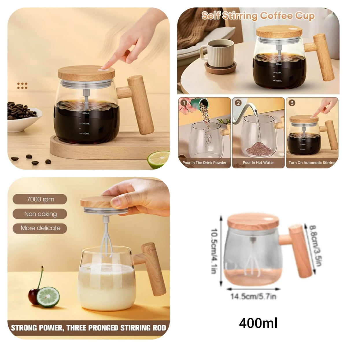 Electric Rechargeable Mixing Mug 400ml