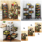 Rotating Square Kitchen Storage Trolley