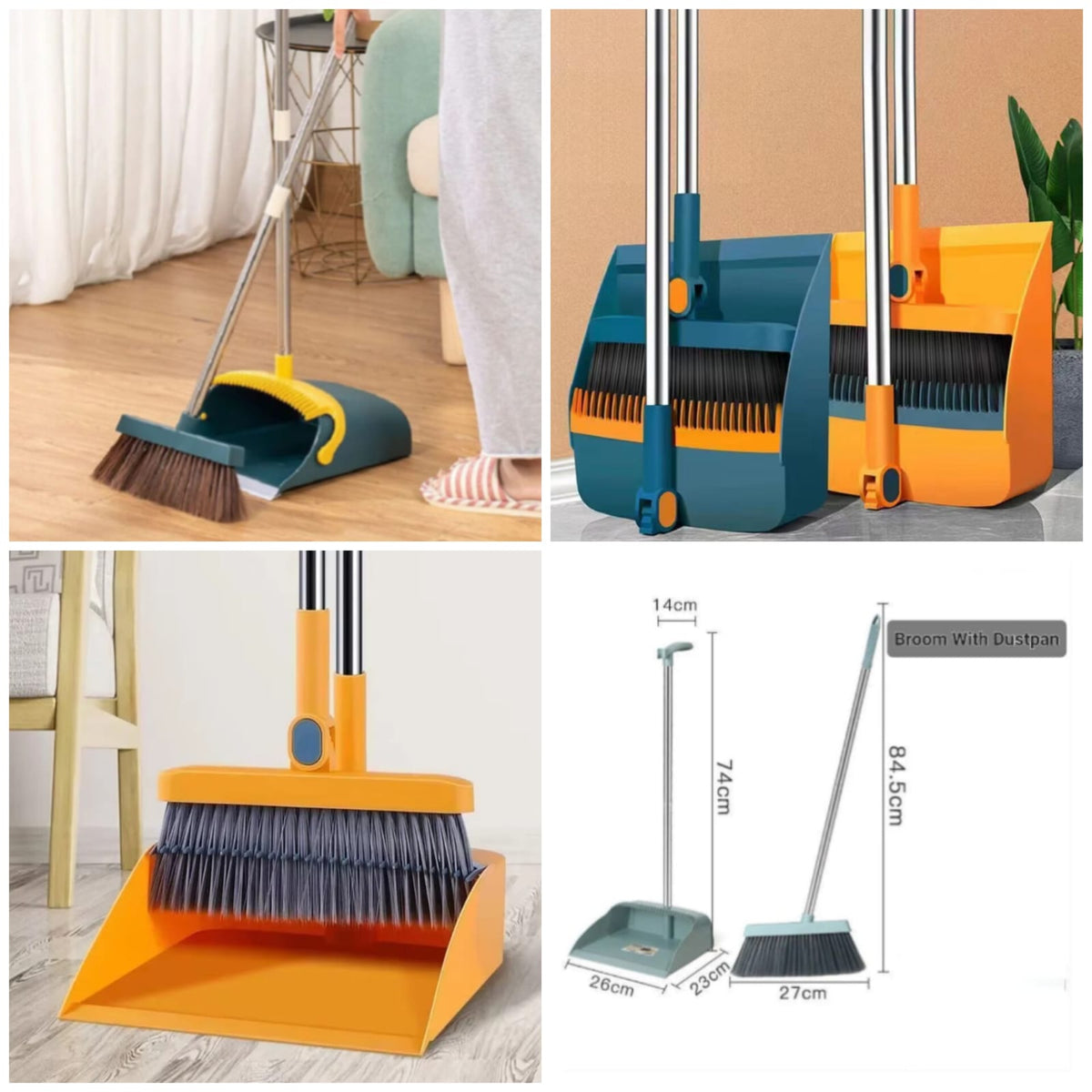 Attachable Broom With Dustpan