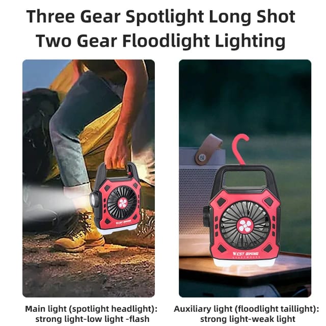 Camping Fan With LED Light