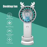 Deer Horn USB Rechargeable Vertical Phone Holder Fan