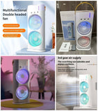 Rotating, Rechargeable, Mist Fan with Lightening Effects and Wireless Remote