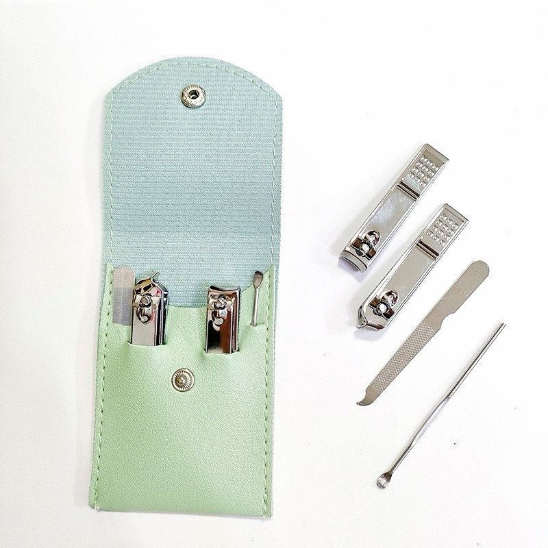 4 in1 Pocket Manicure Pedicure Kit with Leather Pouch