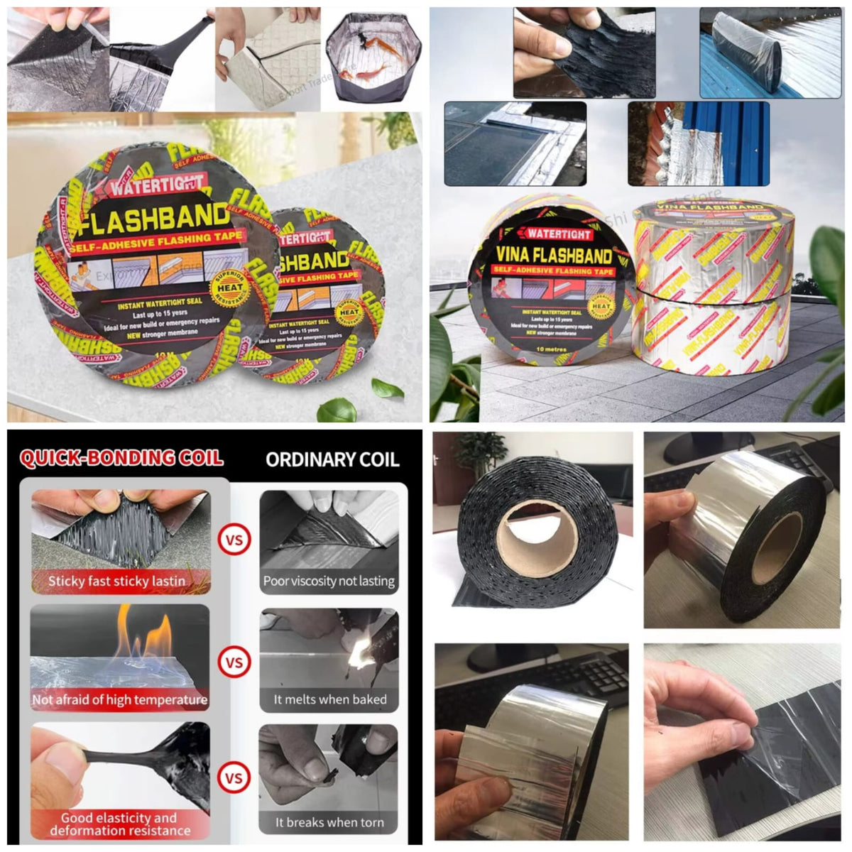 Self-Adhesive Waterproof Sealing Tape (Size: 2" × 5Meter)