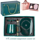 Cup Warmer Heater Set With Ceramic Mug & Tea Spoon