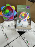 Rechargeable Flowers shape Table fan With Mist spray Humidifier