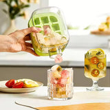 2-in-1 Silicone Ice Cube Water Bottle with Lid & Straw 500 ml - ice Cube Mold