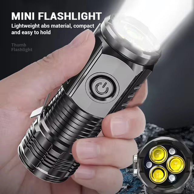 Mini Portable 3 eyed LED Flashlight