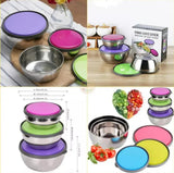Stainless Steel Colourful 3pcs Bowl Set