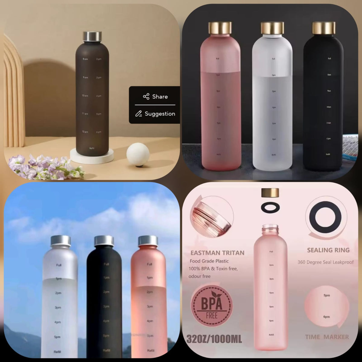 Motivational Time Maker 1L Water Bottle