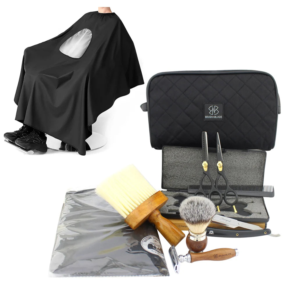 Personal Barber Kit for Grooming with Black 5.5 Inch Scissors