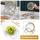 Acrylic 8pcs shell Shape Plate  Set With Metal Stand