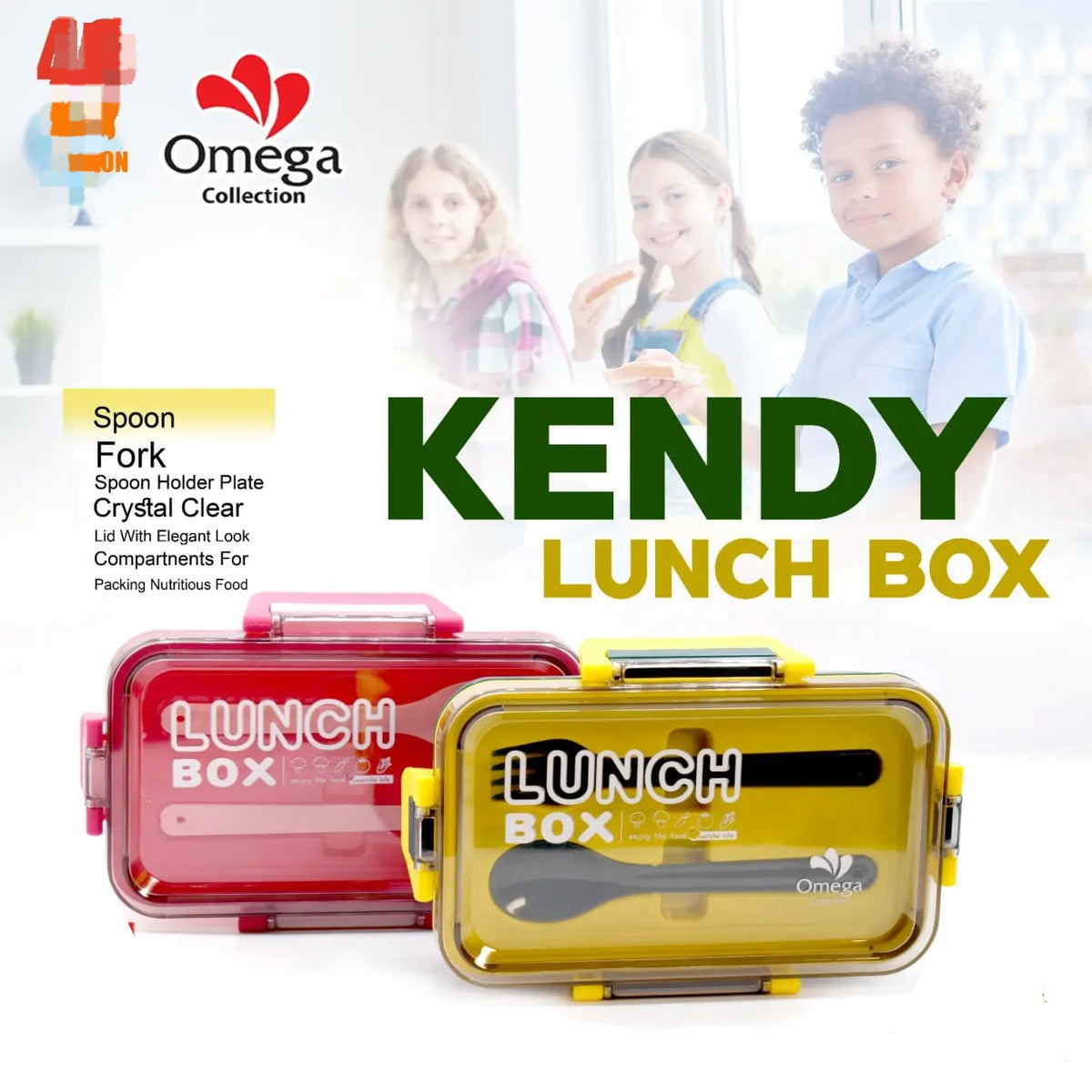 Lunch Box With Partition And Spoon