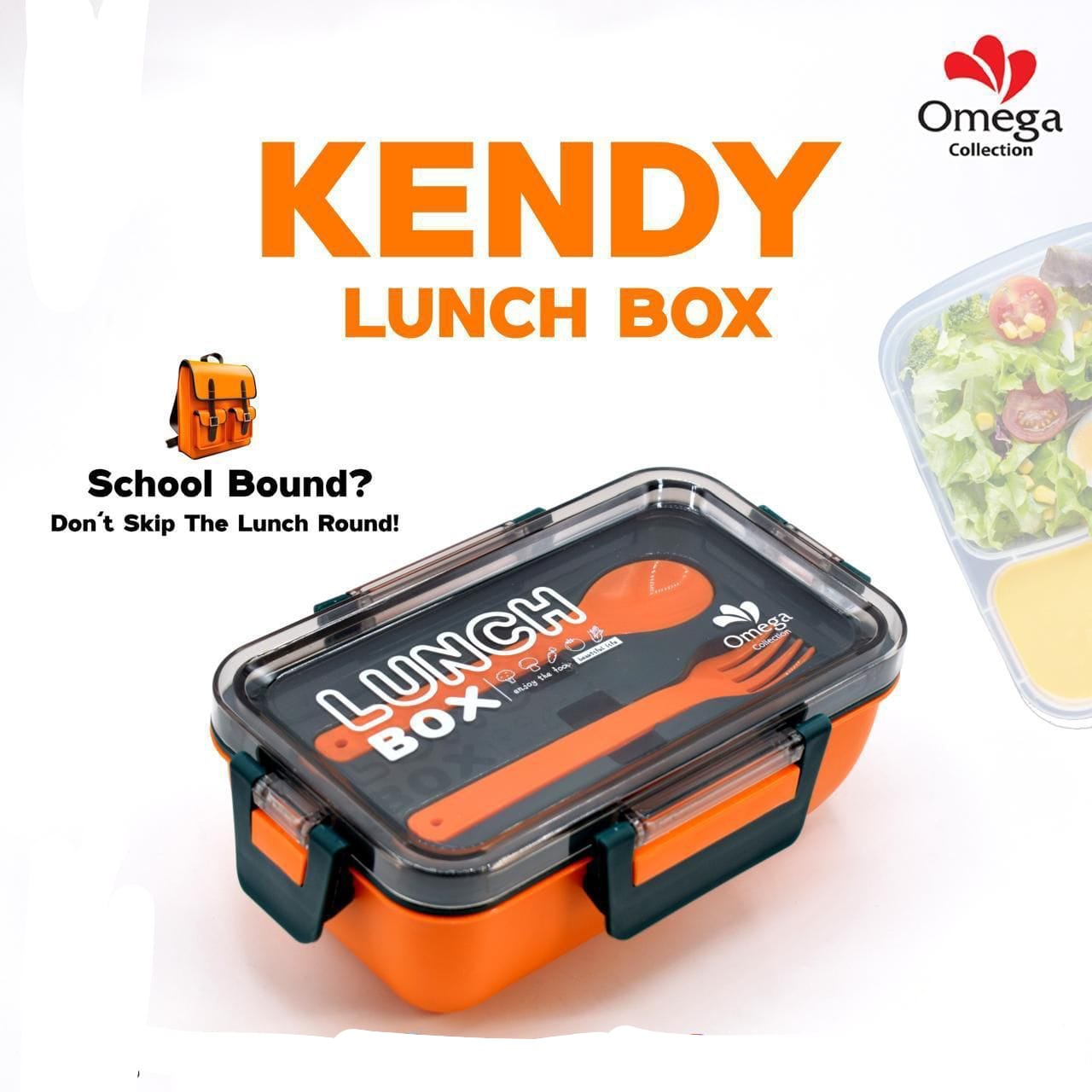 Lunch Box With Partition And Spoon