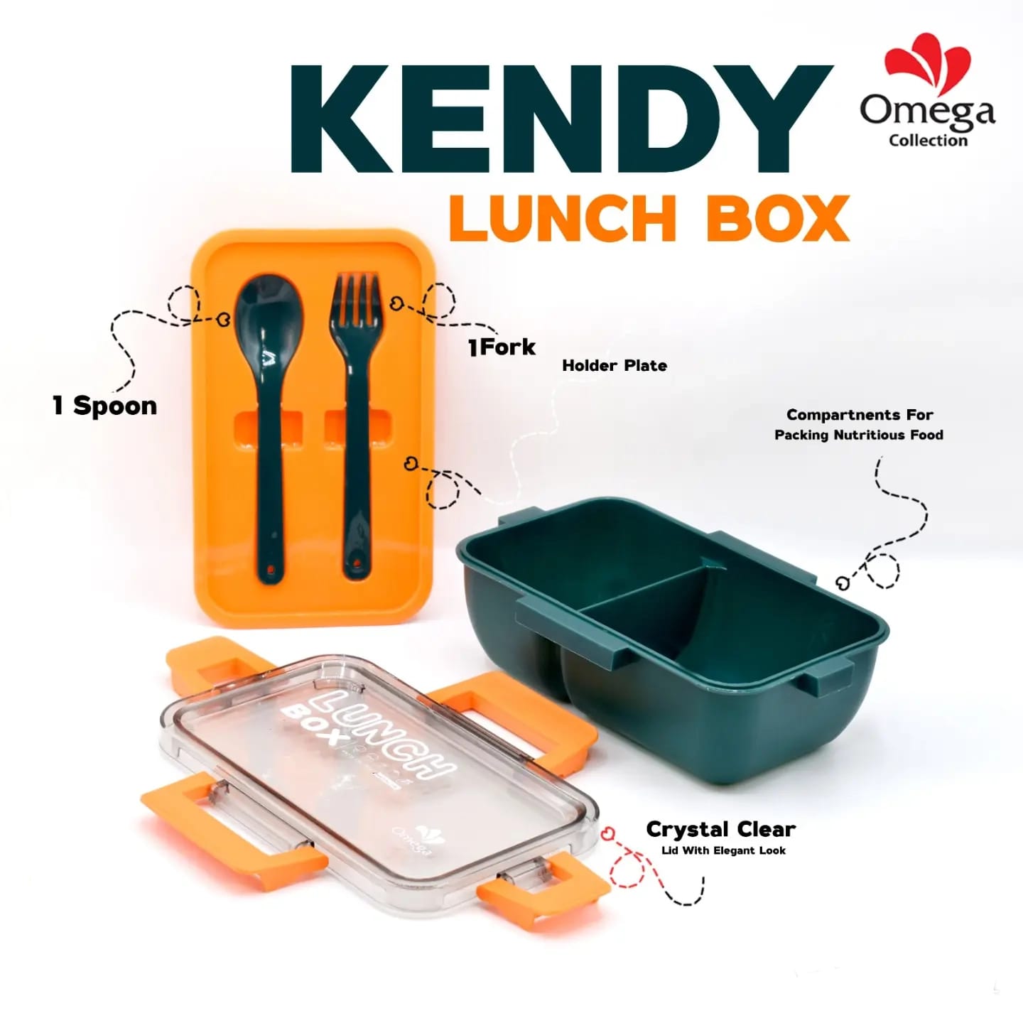 Lunch Box With Partition And Spoon