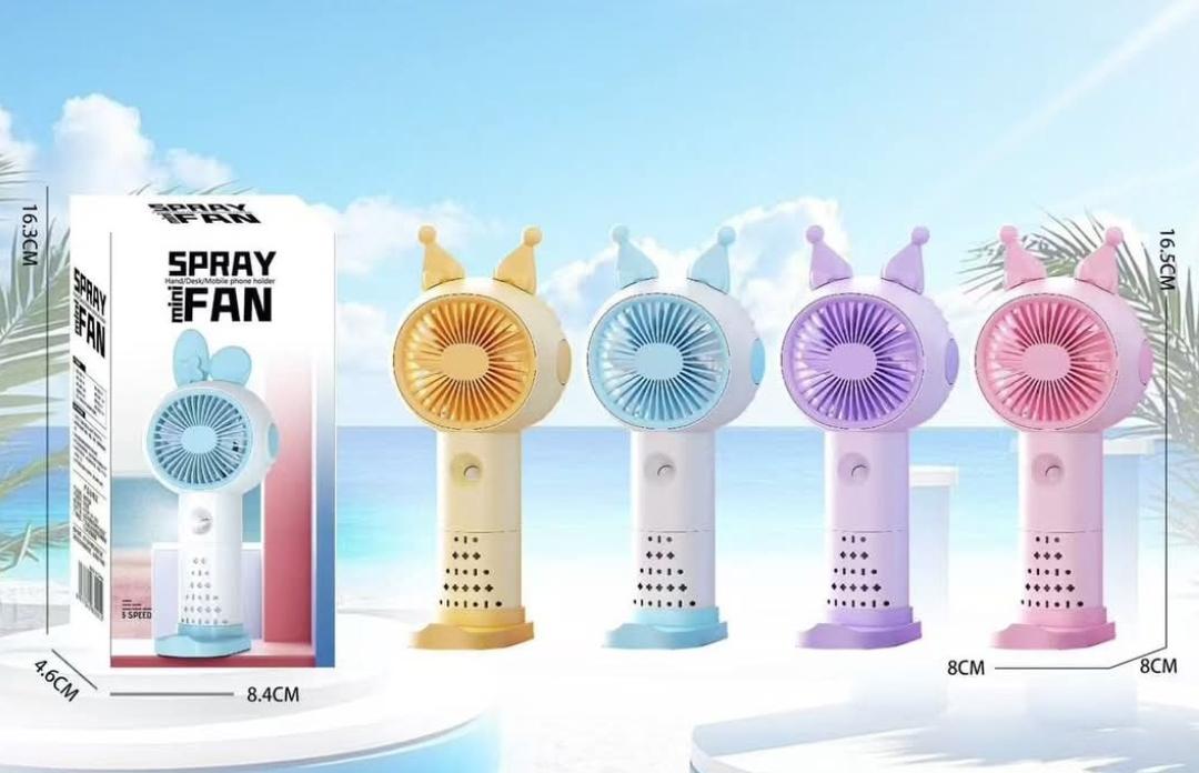 Rechargeable Hand Fan With Mist Spray Humidifier