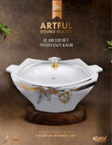 ArkON Artful Double Glazed 75 Pieces Dinner Set – 8 Persons Premium Melamine Dinnerware Set