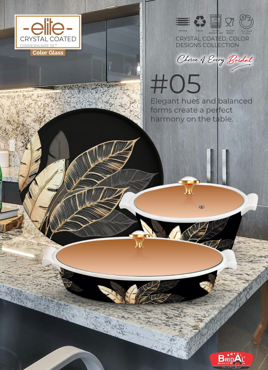Elite Crystal Coated 72-Piece Dinnerware Set – The Choice of Every Bridal