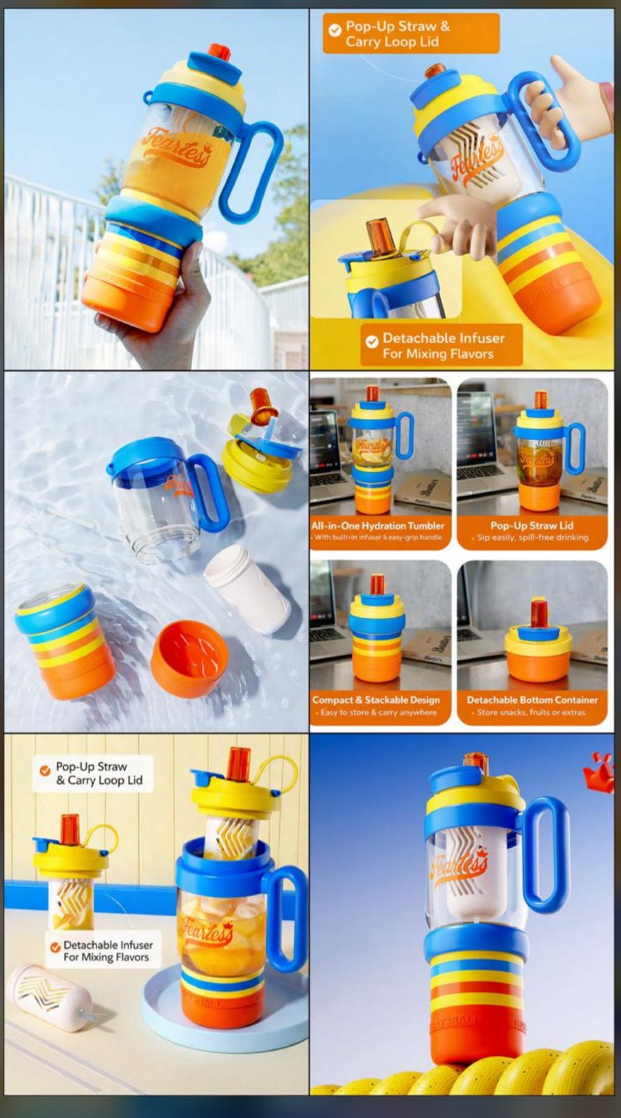 Fearless Tumbler Bottle - 1000ML