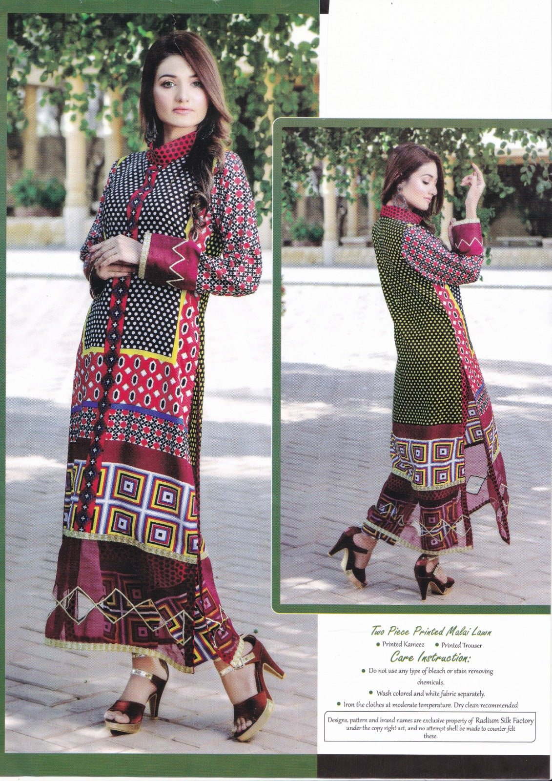 5 Pcs Two Piece Printed Malai Lawn Suit Collection – Women's Unstitched Dress Bundle
