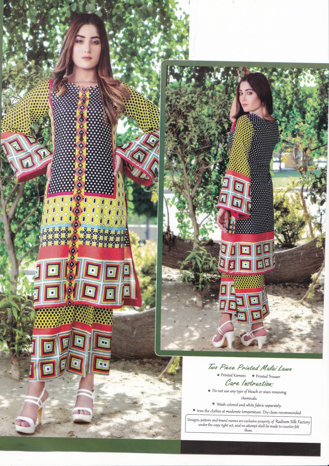 5 Pcs Two Piece Printed Malai Lawn Suit Collection – Women's Unstitched Dress Bundle
