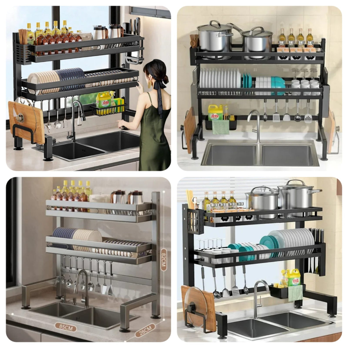 2 Layer Adjustable Over the Sink Rack