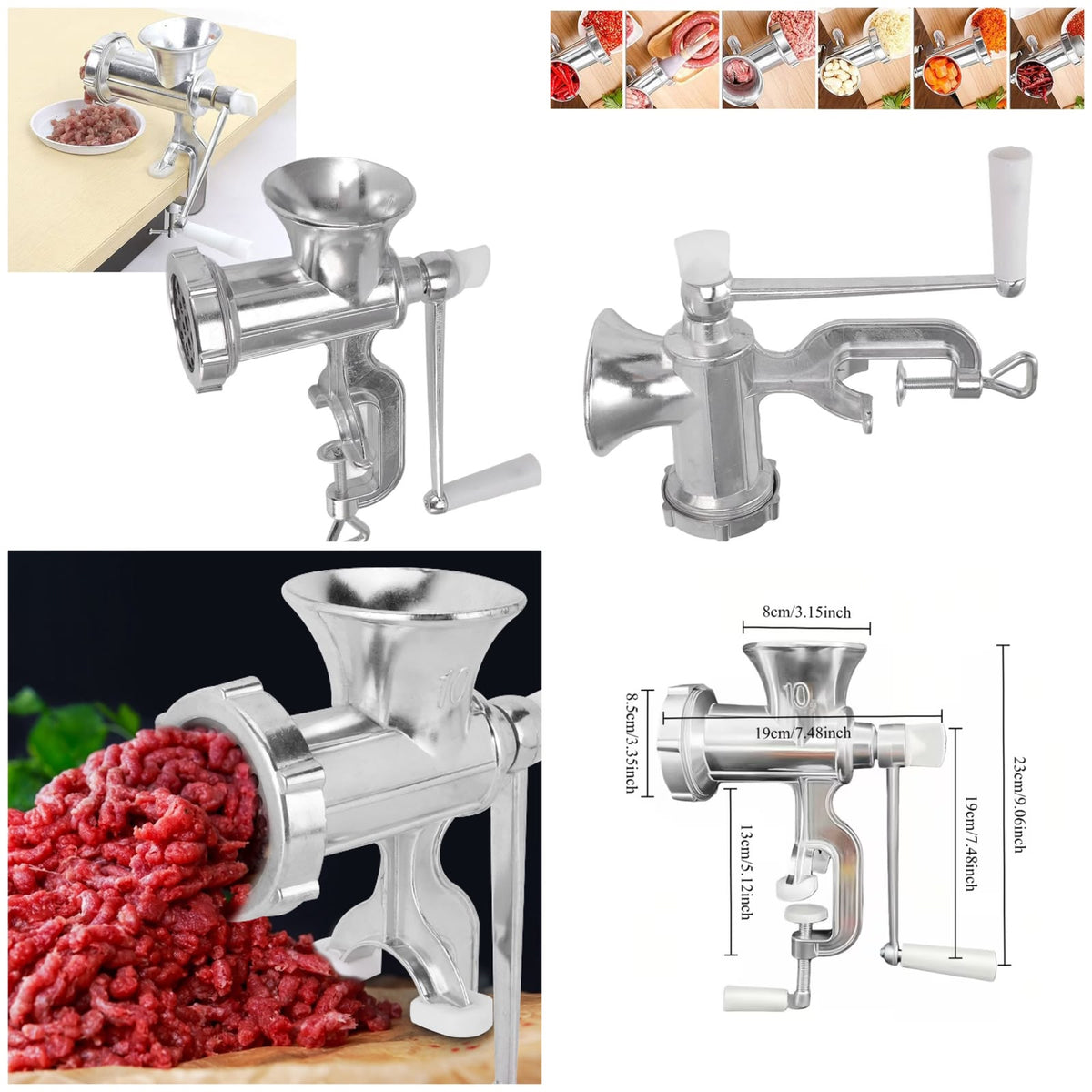 Hand-cranked Meat Grinder and Vegetable Chopper