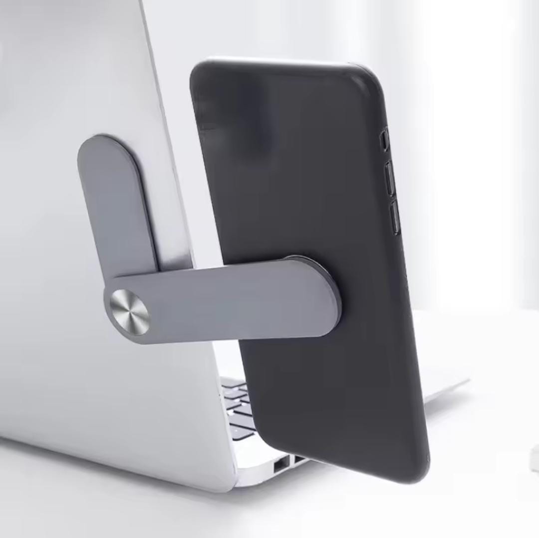 Magnetic Folding Phone Stand Holder – Adjustable Laptop Side Mount & Multi-Screen Support