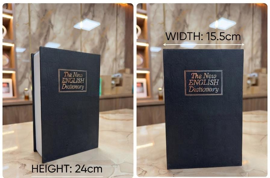 Book Shaped Secret Storage Box Safe with Combination Password Lock