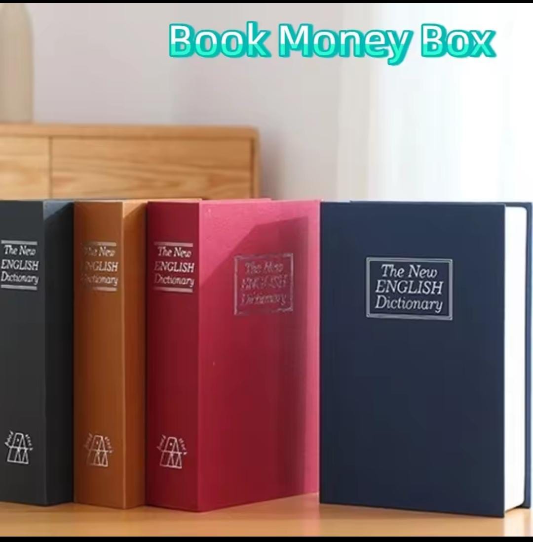 Book Shaped Secret Storage Box Safe with Combination Password Lock