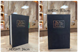 Book Shaped Secret Storage Box Safe with Combination Password Lock
