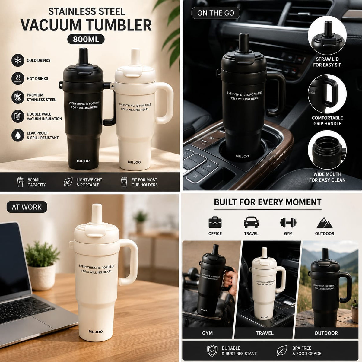 800ML Vacuumm Tumbler