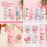 Cute Glass Insulated Water Bottle