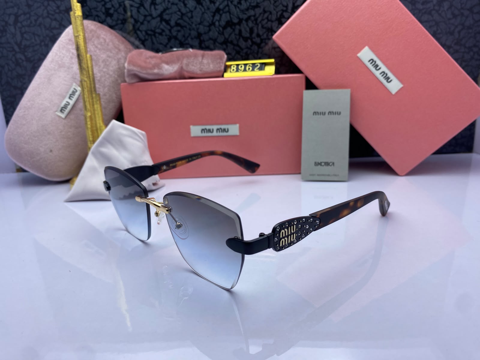 Miu Miu Rimless Luxury Women's Sunglasses C-1