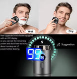 Mini Rechargeable Electric Shaver – Portable IPX7 Waterproof Trimmer with LED Power Display