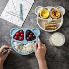 Pack of 4pcs Bear Shape Plates Set (with spoon & fork)
