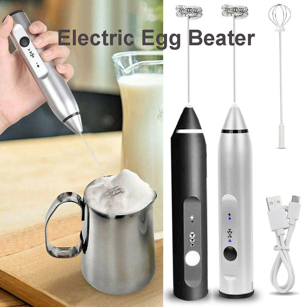 2in1 Rechargeable Egg and Coffee Beater with Box (3 Mode Speed)
