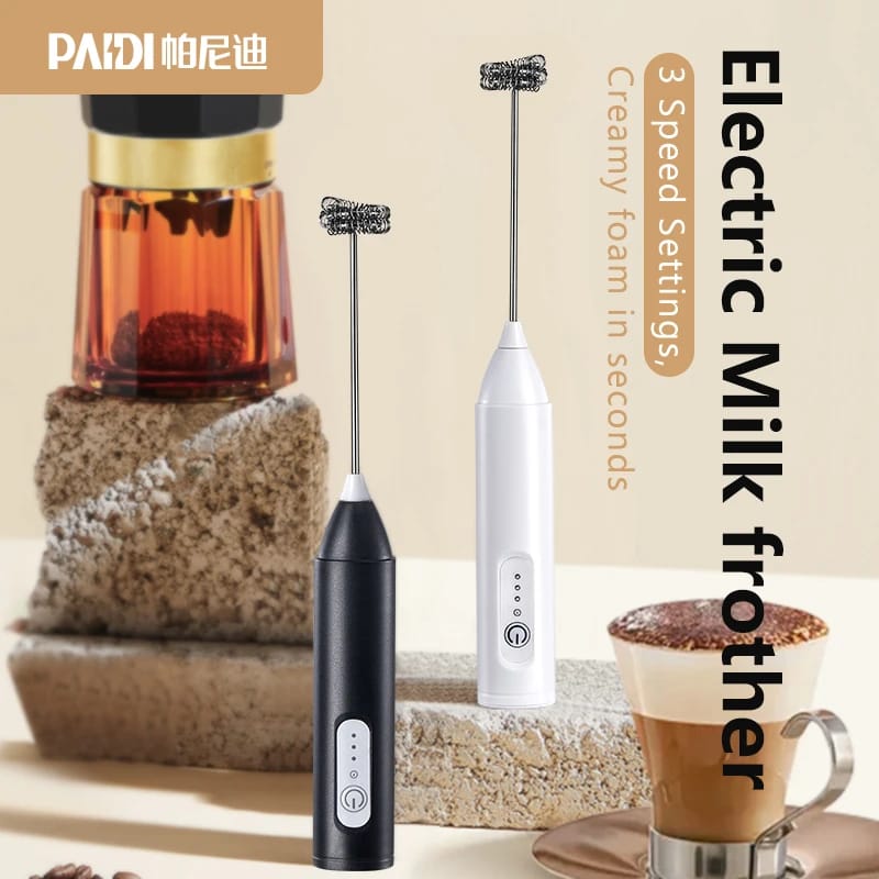 2in1 Rechargeable Egg and Coffee Beater with Box (3 Mode Speed)