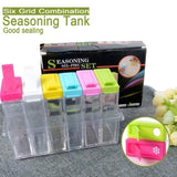 6pcs Seasoning Spice Kitchen Jar set with Crystal Tray